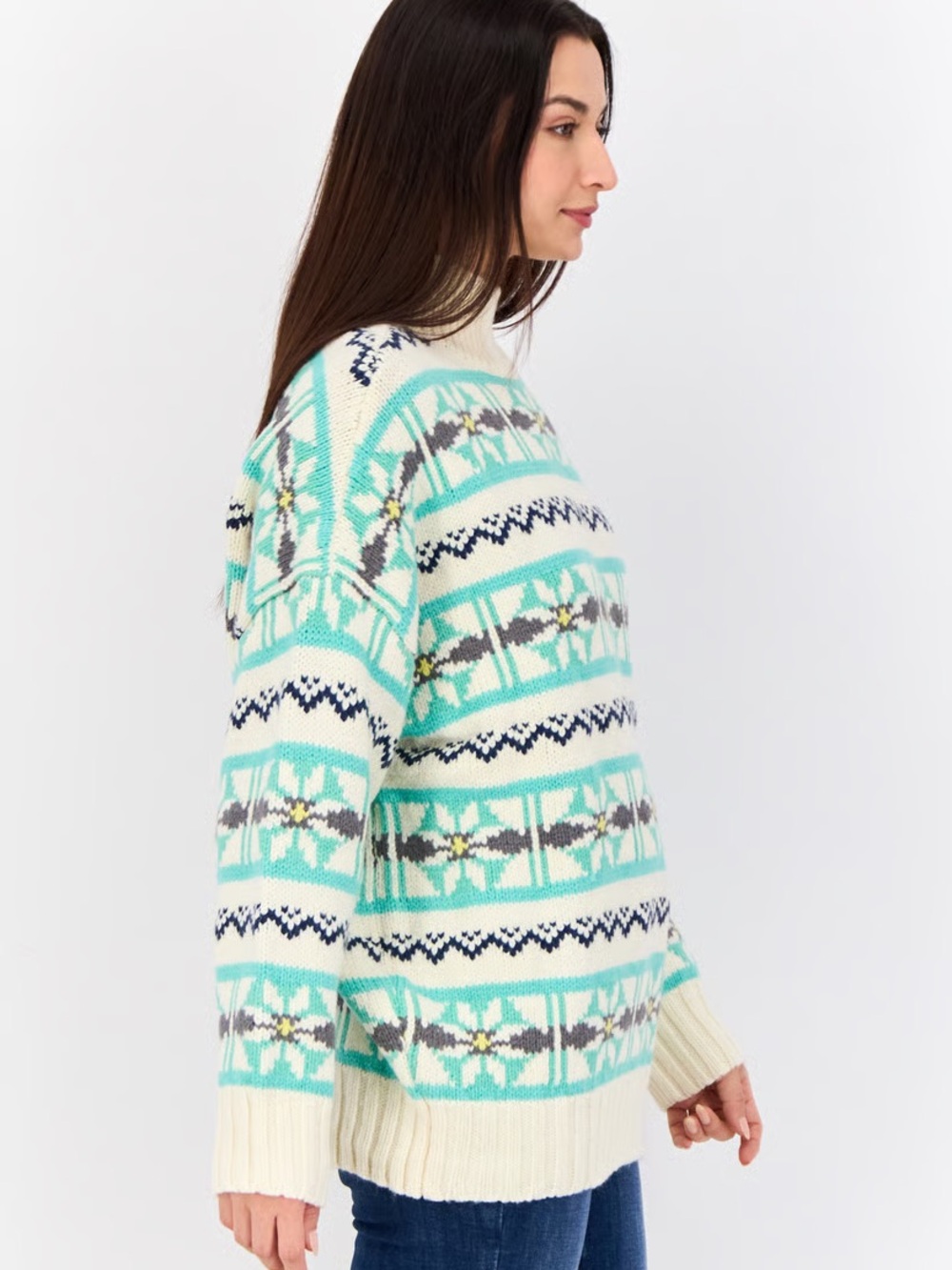 American Eagle Fair Isle Mint Green Sweater - Picture 2 of 6
